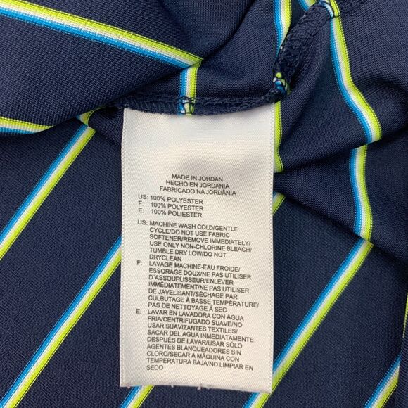 St. Andrews of Scotland Polo Shirt Mens XL Extra Large Navy Blue Striped Golf - Picture 7 of 10